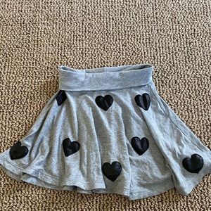 Flowers By Zoe skirt with pleather hearts